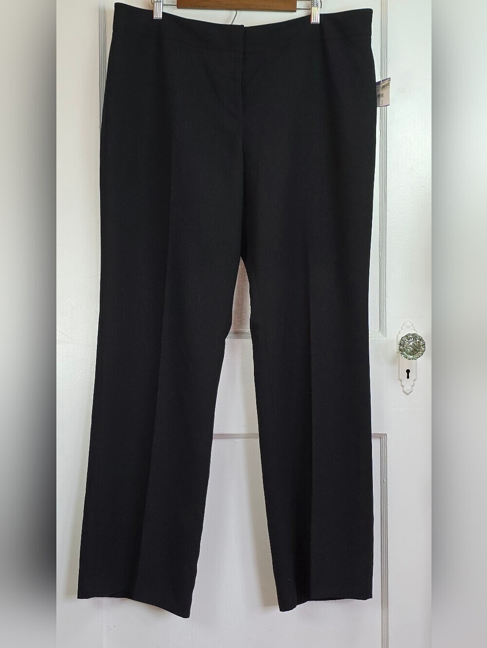 Kasper Ava Curvy Fit Black Barely Bootleg Dress Pants 32" inseam NEW w/ Tags 18